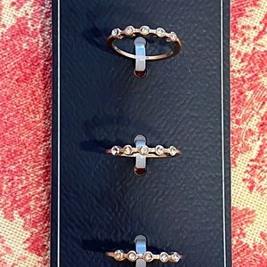 Trio of CZ stacking rings -- size 7 -- NWT